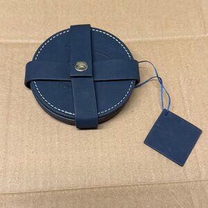 Upcycled Leather Coasters (Navy Blue, Set of 4) [$78 retail!]